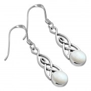 Mother of Pearl Celtic Trinity Knot Earrings - e381h